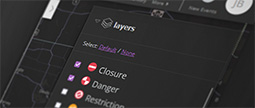 Detail view of layers on a phone device